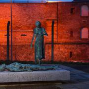 Der Erinnerungsort für die Opfer der NS-Militärjustiz in Torgau während der Lichtaktion (© Dirk Heinze)
