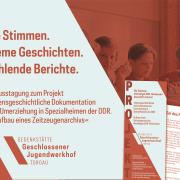 Cover des Flyers zur Veranstaltung (© Gedenkstätte Geschlossener Jugendwerkhof Torgau)
