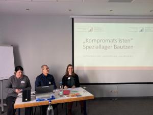 Cornelia Bruhn, Bert Pampel und Katharina Seidlitz (von rechts nach links) bei der Präsentation