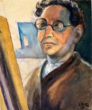 Bruno Gimpel: Selbstbildnis, Aquarell 1926, Sammlung Gerd Gruber, Lutherstadt Wittenberg (© Foto: Dr. Gerd Gruber, Wittenberg)