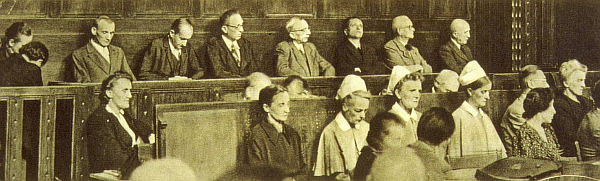 Anklagebank Euthanasie-Prozesses Landgericht Dresden 1947